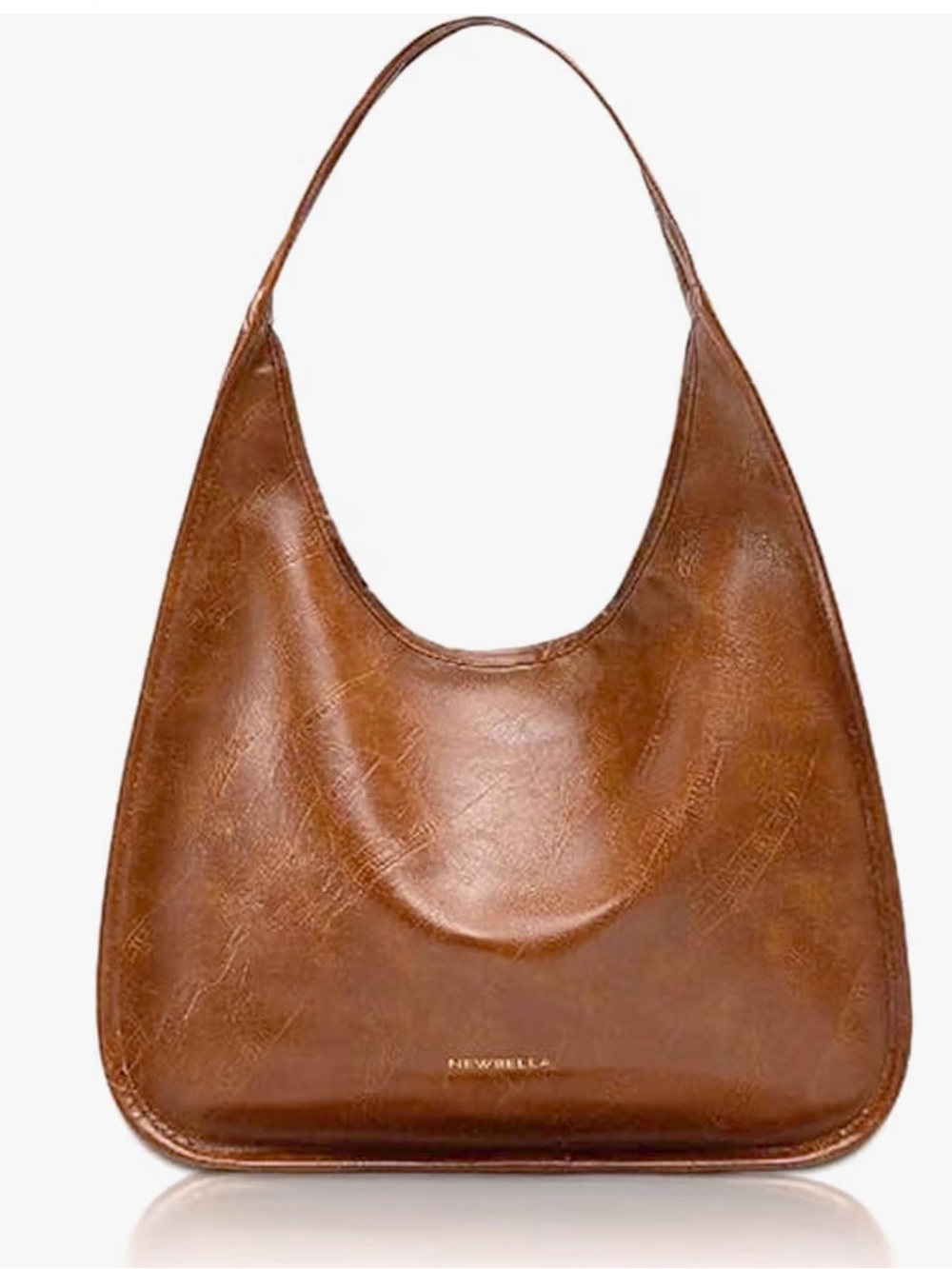 Newbella Brown Hobo Shoulder Bag – Classic PU Leather Tote